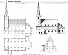 Uppmtning av Genarps kyrka av C G Brunius 1845.